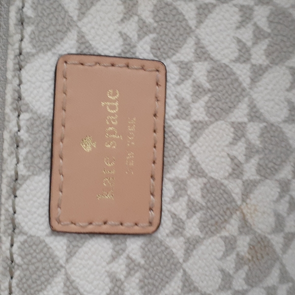 Kate spade gray cream canvas tote bag - Picture 14 of 16